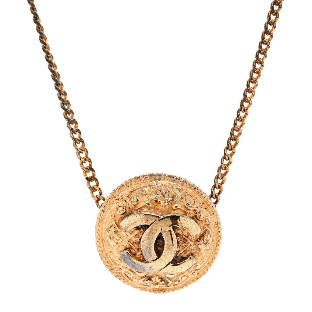 メタルラウンドペンダントネックレス ゴールド（カスタマイズ対応）